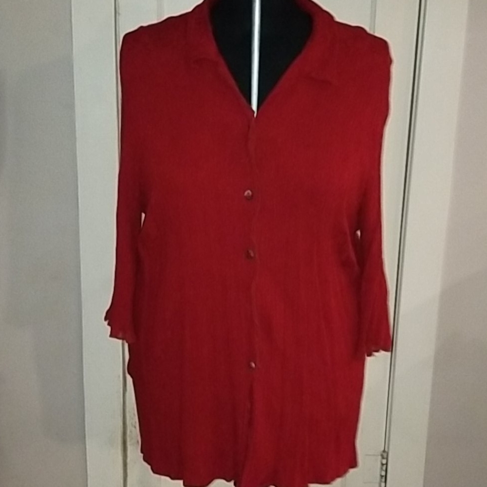 Teddi Woman Scarlet Button Tunic Sz 2x